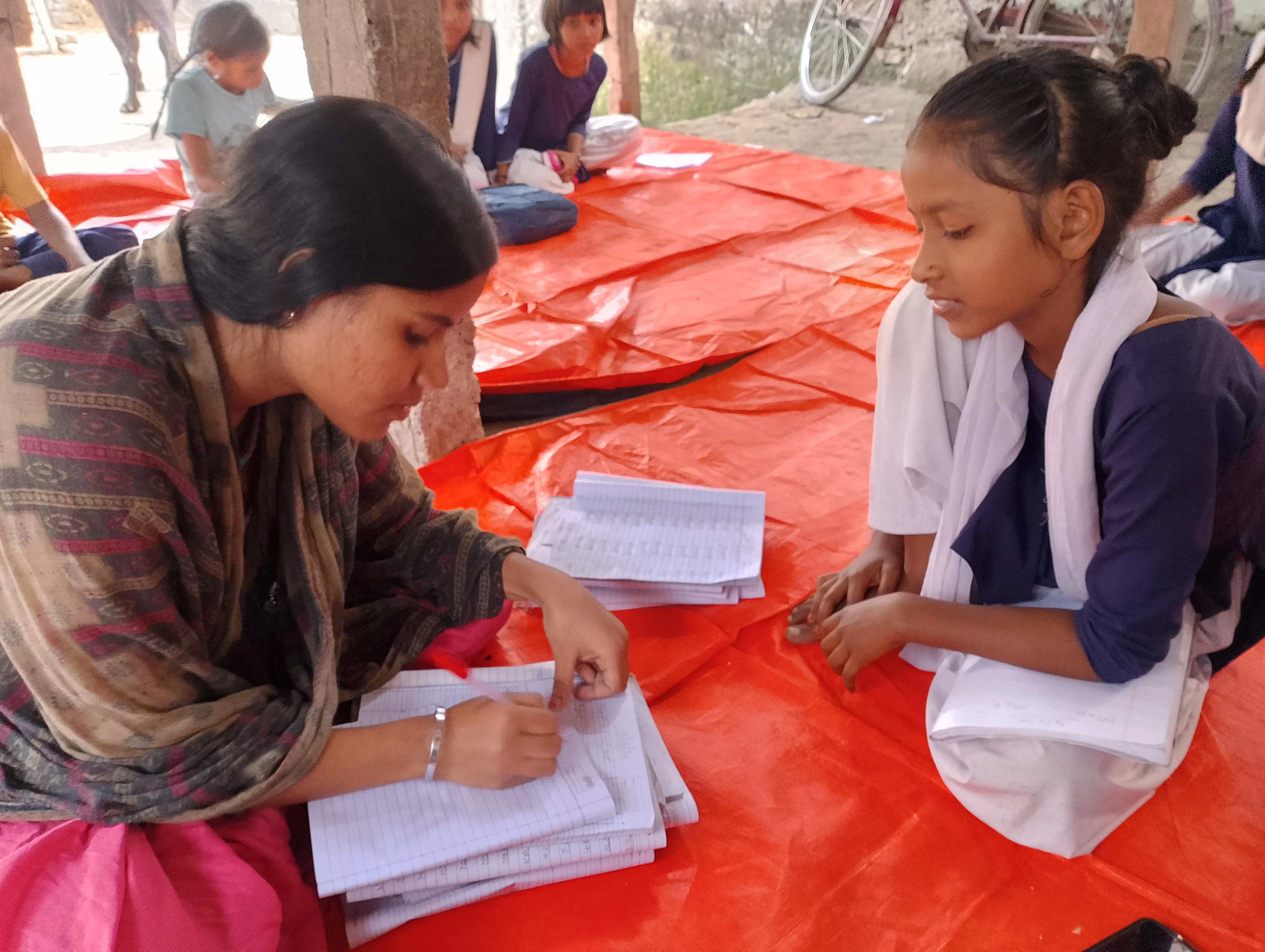 Children learning at center